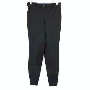 Tuffrider Equestrian Ribb Low Rise Pull On Ladies Breeches Size 28 Black